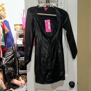 Betsey Johnson Stacie xs corset mini dress black brand new
